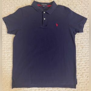 💙👕U.S Polo Assn large navy blue polo shirt with red logo